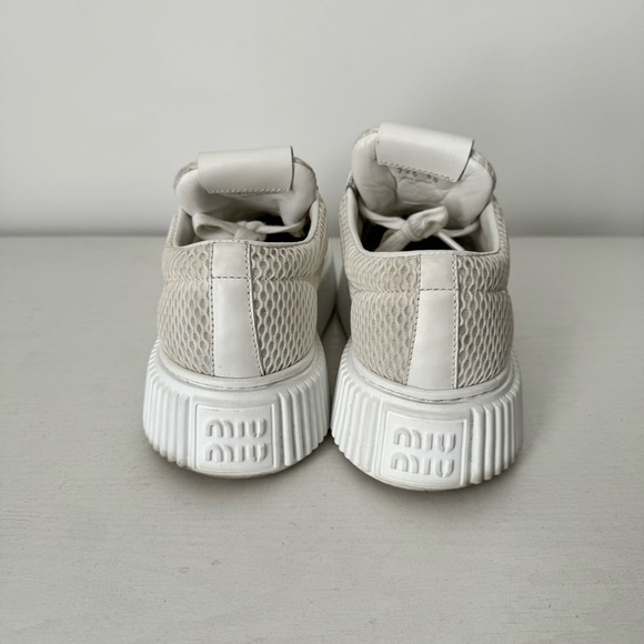 Miu Miu White Sneakers Sz 38/8 - Picture 5 of 9